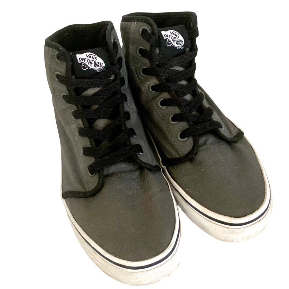 Vans Off The Wall 106 Hi Gunmetal Gray High-Top Canvas Sneakers M 5.5 / W 7 TB4R